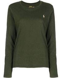 Polo Ralph Lauren - Embroidered-logo Long-sleeved T-shirt - Lyst