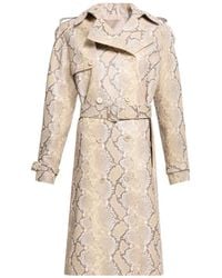 Elie Saab - Doppelreihiger Trenchcoat Mit Python-Print - Lyst