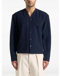 Manière De Voir - Zac Boxy-Fit V-Neck Long-Sleeve Shirt - Lyst