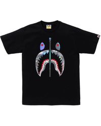 A Bathing Ape - Glitter Shark Cotton T-shirt - Lyst