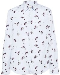Paul Smith - Floral-print Striped Cotton Shirt - Lyst