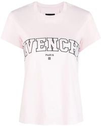 Givenchy - T-Shirt Mit Logo-Stickerei - Lyst
