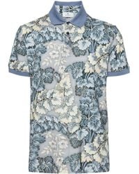 Etro - Pegaso-embroidered Botanical-print Polo Shirt - Lyst