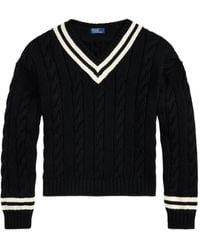 Polo Ralph Lauren - Aran-Knit Cotton Cricket Sweater - Lyst