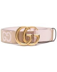 Gucci - GG Marmont Jumbo GG Canvas & Leather Belt - Lyst