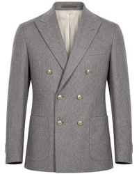 Eleventy - Double-Breasted Wool Suit - Lyst