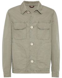 Brunello Cucinelli - Spread-collar Button-up Shirt Jacket - Lyst