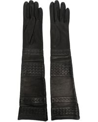 Manokhi - Elbow-Length Panelled Leather Gloves - Lyst