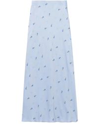 Claudie Pierlot - Floral-Print Midi Skirt - Lyst