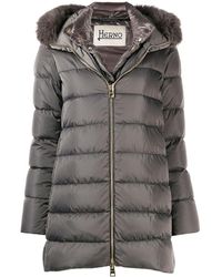 Herno Chaqueta con capucha y cremallera - Gris