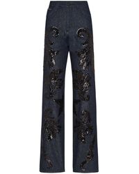 Philipp Plein - Sequin-embellished High-rise Wide-leg Jeans - Lyst