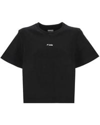 Lois - Logo-Print Cropped T-Shirt - Lyst