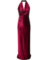 Blanca Vita - Cowl-neck Velvet-effect Dress - Lyst