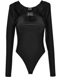 Versace Jeans Couture - Keyhole Long-Sleeve Bodysuit - Lyst