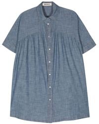 Semicouture - Chambray Flared Minidres - Lyst