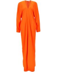 Ferragamo - Damen Langes Kleid mit Kimonoärmel - Lyst