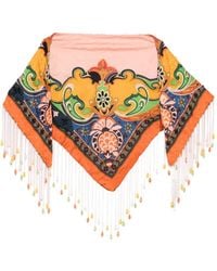 Etro - Paisley-Print Beaded-Fringe Scarf - Lyst