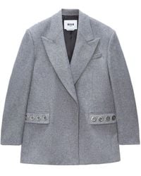 MSGM - Eyelet-Embellished Single-Breasted Blazer - Lyst