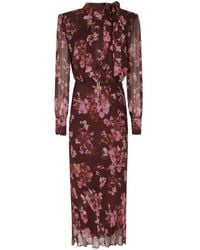 Nissa - Floral Printed Viscose Dress - Lyst