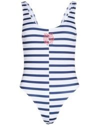 Jean Paul Gaultier - The Asymetric Marinière Swimsuit - Lyst