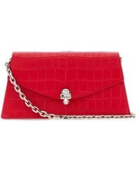 McQueen - Skull Crocodile-Effect Shoulder Bag - Lyst
