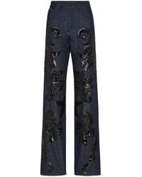 Philipp Plein - Jeans A Gamba Ampia Con Paillettes - Lyst