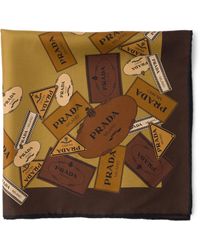 Prada - Twill-Schal Mit Heritage-Print - Lyst