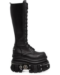 New Rock - Bottes Lacées À Plateforme - Lyst