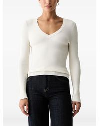 Guess - Ellie Ribbed-Knit V-Neck Sweater - Lyst
