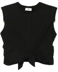 Elisabetta Franchi - Jersey T-Shirt With Knot - Lyst