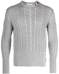 Thom Browne - Rwb-stripe Cable-knit Wool Jumper - Lyst