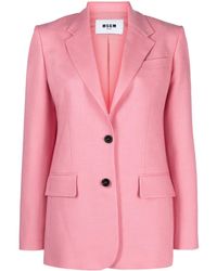 MSGM - Notched-lapels Single-breasted Blazer - Lyst