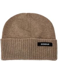 Dondup - Logo-Patch Ribbed-Trim Beanie Hat - Lyst