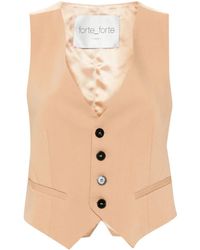 forte_forte - Satin-Panelled Waistcoat - Lyst