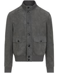 ZEGNA - Buttoned Leather Jacket - Lyst
