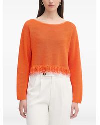 Patrizia Pepe - Beaded Fringe-Trim Mesh Top - Lyst