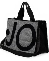 Liu Jo - Large Check-Pattern Logo-Patch Tote Bag - Lyst