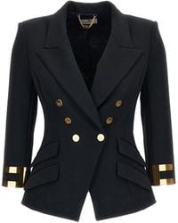 Elisabetta Franchi - Double-Breasted Blazer Jacket - Lyst