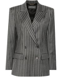 Alberta Ferretti - Blazer En Flanelle À Boutonnière Croisée - Lyst