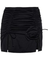 Moschino - Ruched Rosette-Detail Mini Skirt - Lyst
