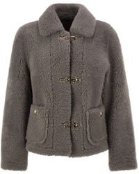 Fay - Hook-Fastening Shearling Jacket - Lyst