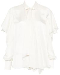 Sacai - Pussy-Bow Collar Shirt - Lyst