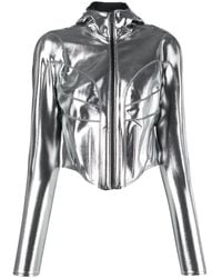 Mugler - Metallic Hooded Corset Jacket - Lyst