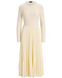 Polo Ralph Lauren - Pleated Midi Dress - Lyst