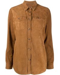 Stewart Suede Shirt Jacket - Brown