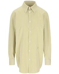 Saint Laurent - Overhemden ,Groen ,Katoen Chemise Col Classique 3302 - Lyst