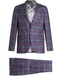 Etro - Plaid Wool Two-piece Suit - Lyst
