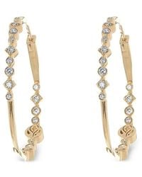 Loree Rodkin - 14K Diamond Hoop Earrings - Lyst
