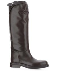 Poeve - Buckled Leather Knee-High Boots - Lyst