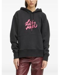 Karl Lagerfeld - Felpa Con Cappuccio E Logo - Lyst
